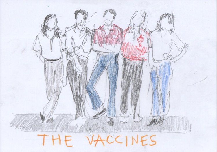 Drawing of the band The Vaccines.