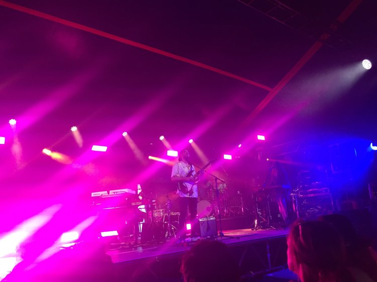 Matt Corby performing at Glastonbury festival.